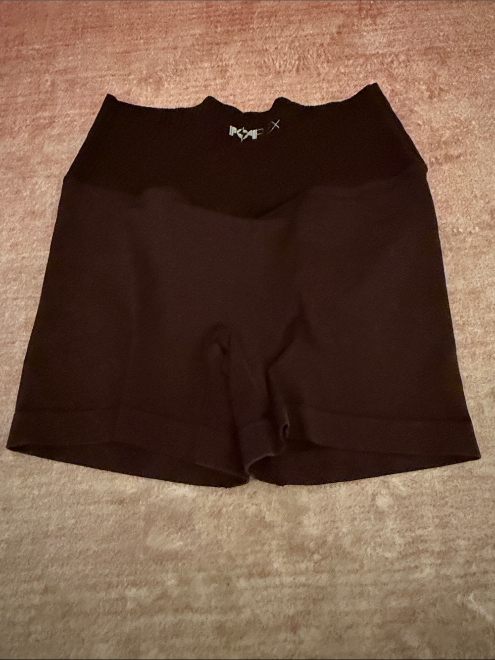 POPFLEX Brown High-Rise Bike Shorts with Wide Waistband
